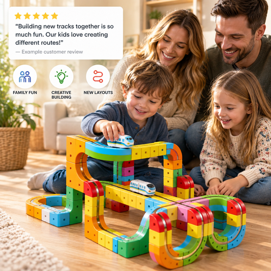 3D Train Track Building Set