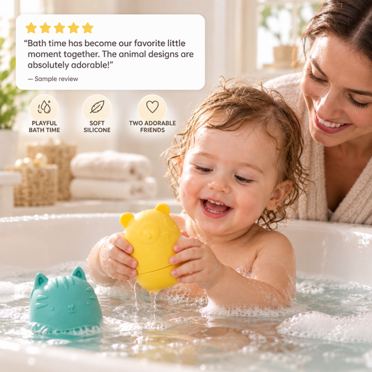 Silicone Animal Bath Toys – 2-Piece Set