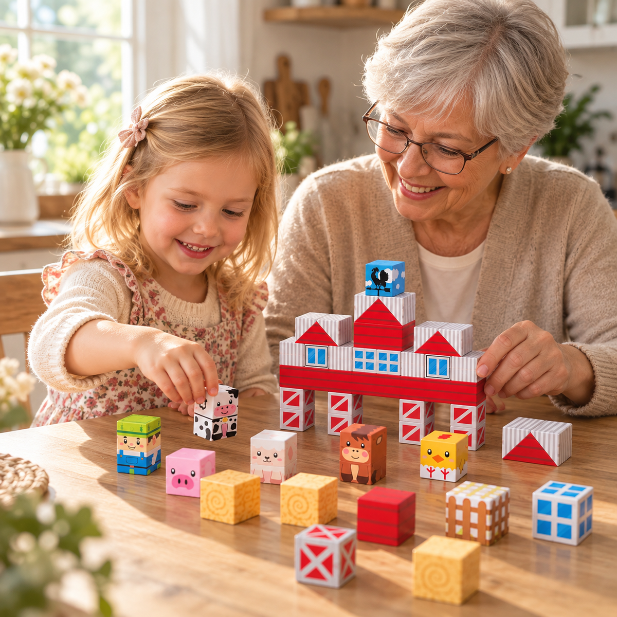 Kids Magnetic Farm Building Blocks Set