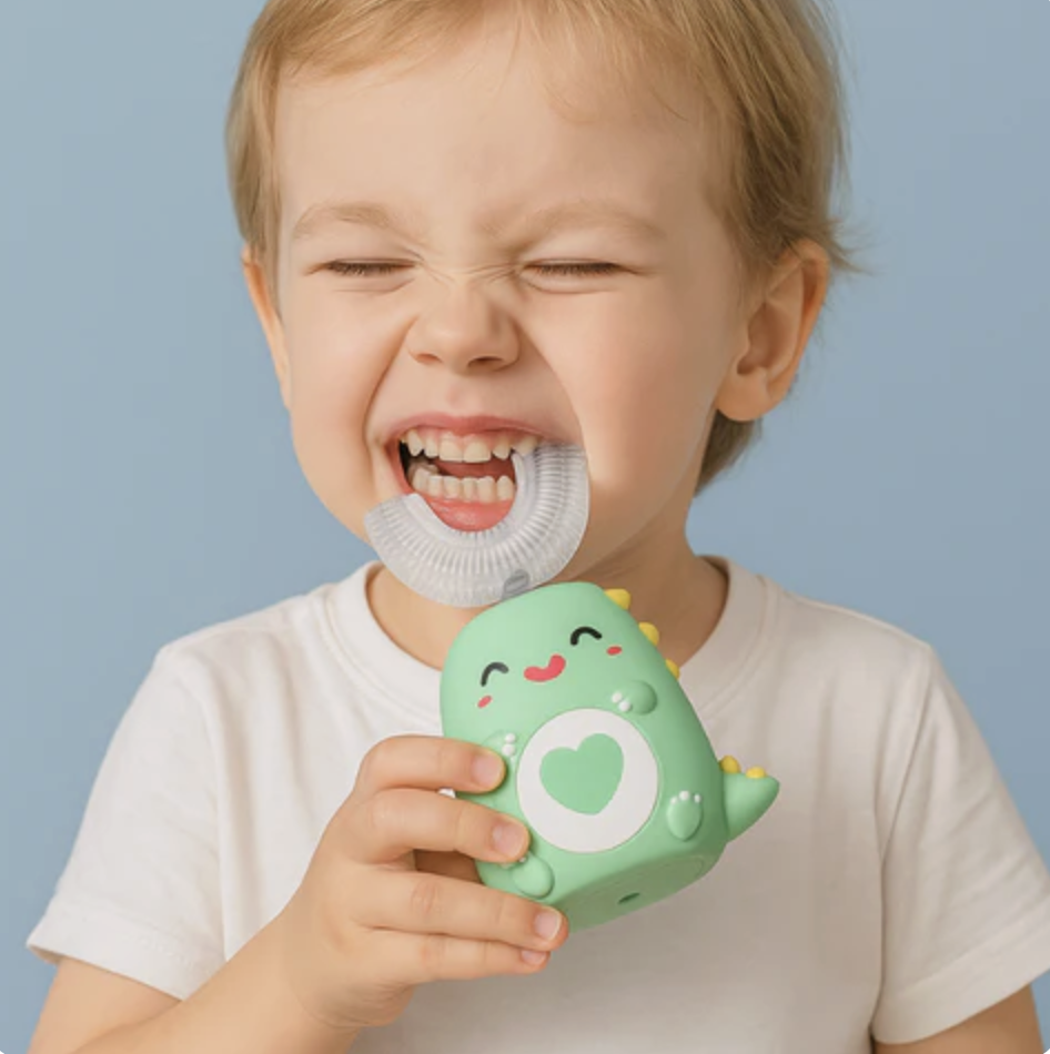 U-Shaped Electric Children's Toothbrush with Silicone Brush Head