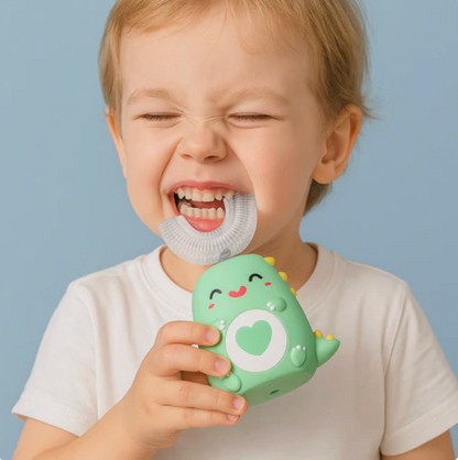 U-Shaped Electric Children's Toothbrush with Silicone Brush Head