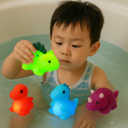 Water-Activated Light-Up Bath Dinosaurs – 6-Piece Set