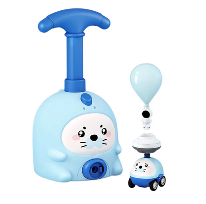 Aerodynamic Balloon-Powered Toy Car Set with Manual Pump Station