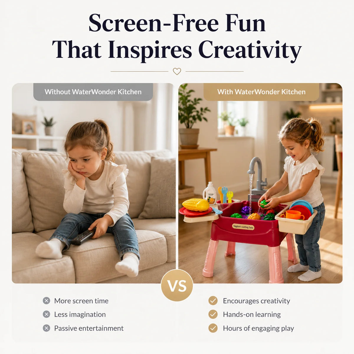 Kids’ Play Kitchen with Running Water