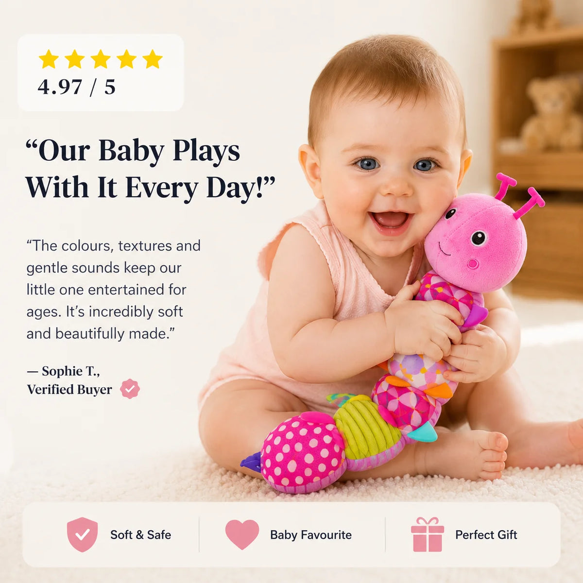 Musical Sensory Caterpillar Toy