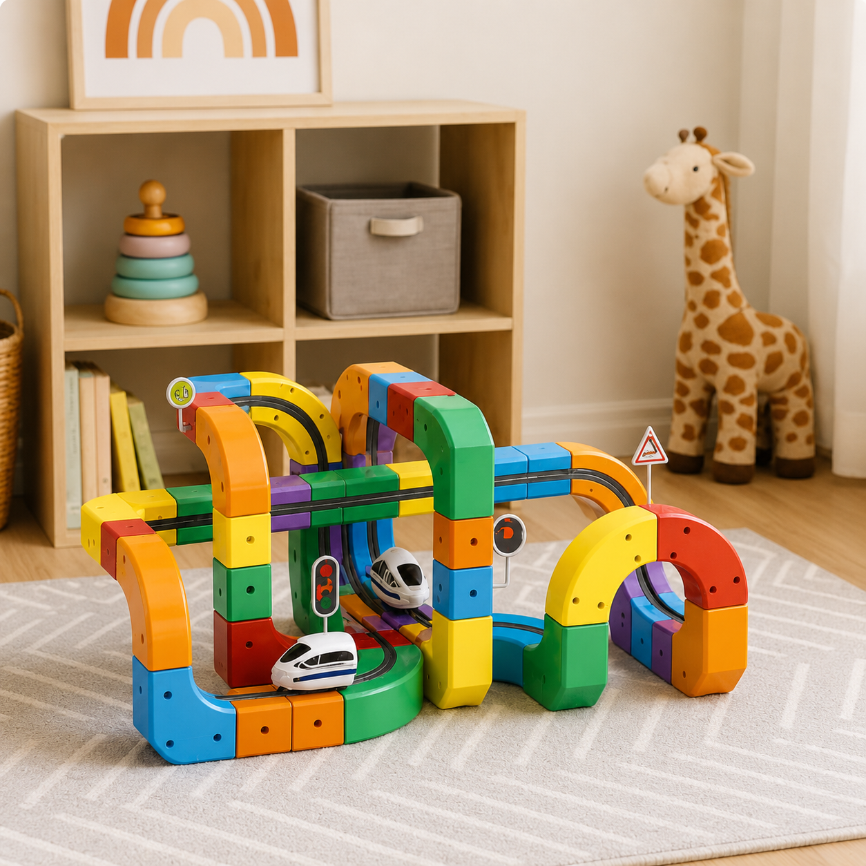 3D Train Track with Modular STEM Cubes