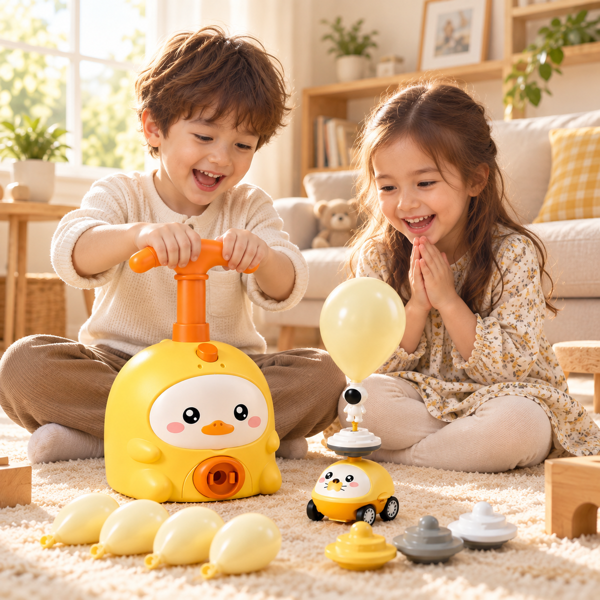 Balloon-Powered Toy Car Set