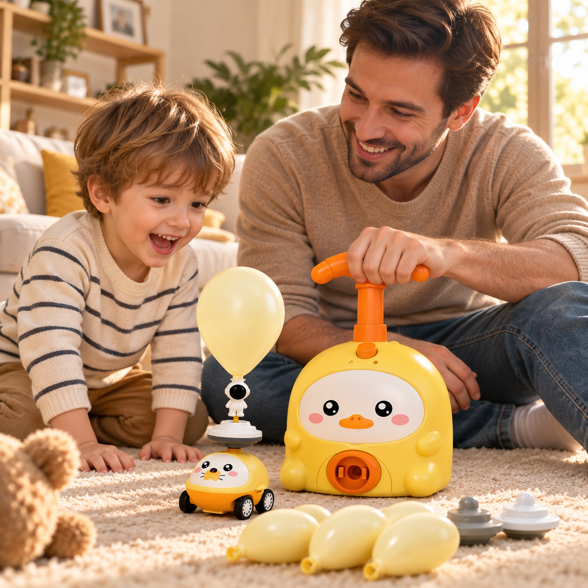 Balloon-Powered Toy Car Set