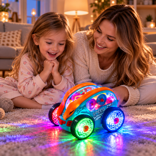 Light-Up Stunt Car with Moving Gears
