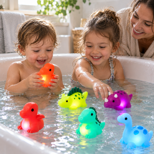 Light-Up Dinosaur Bath Toys – 6-Piece Set