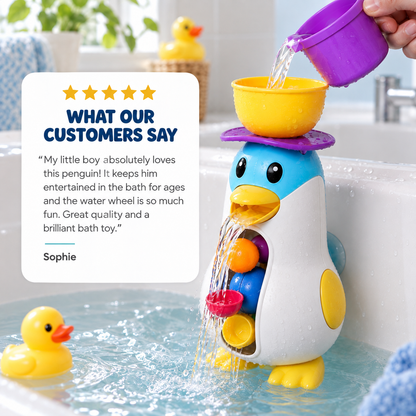 Penguin Water Wheel Bath Toy