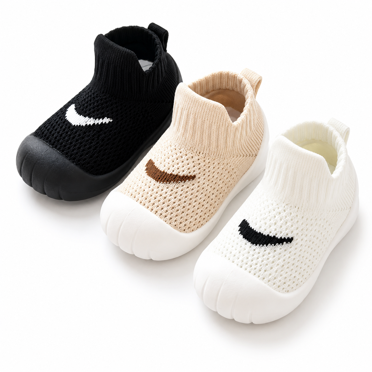 Flexible Baby Walking Shoes with Soft Rubber Soles