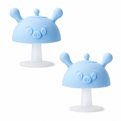 Ergonomic Soft Silicone Teether with Suction Cup Base