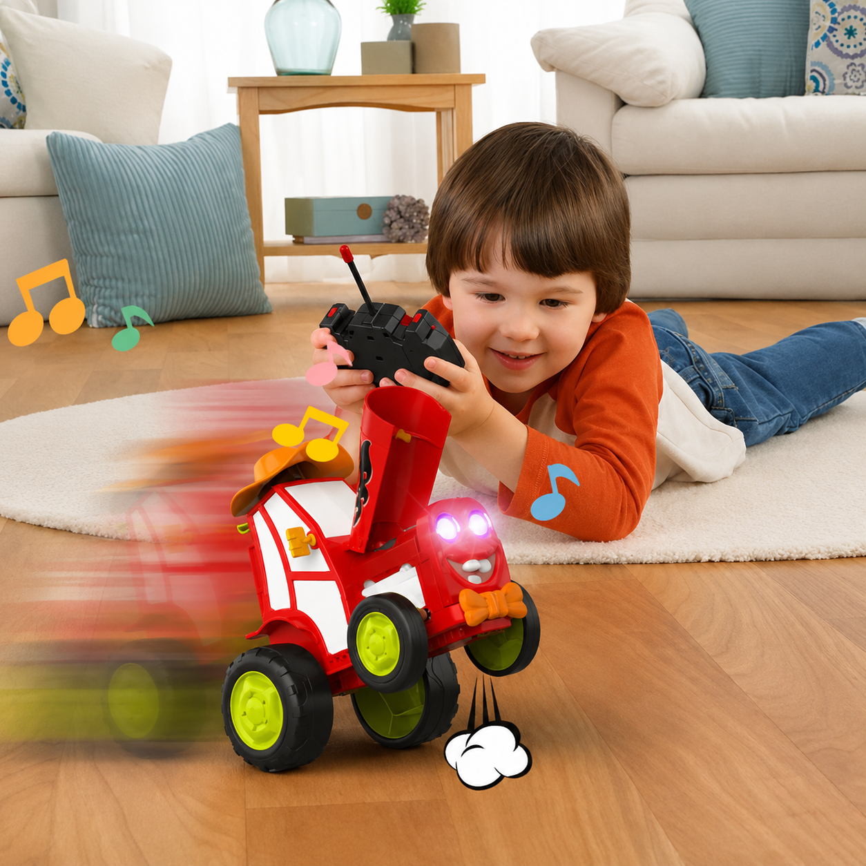 Remote-Controlled Stunt Vehicle with LED Lights & Sound