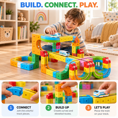 3D Train Track Building Set