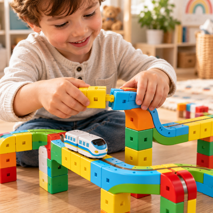 3D Train Track Building Set