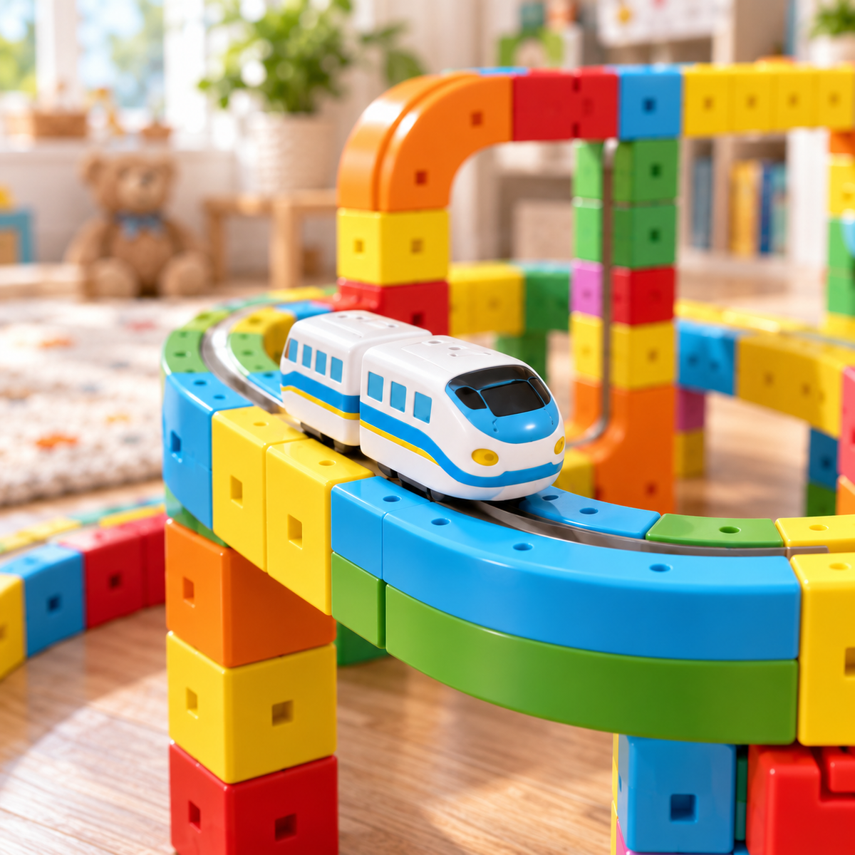 3D Train Track Building Set