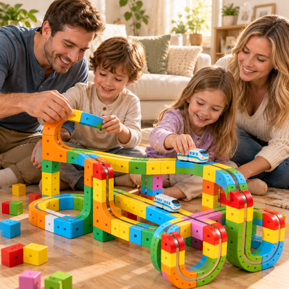 3D Train Track Building Set