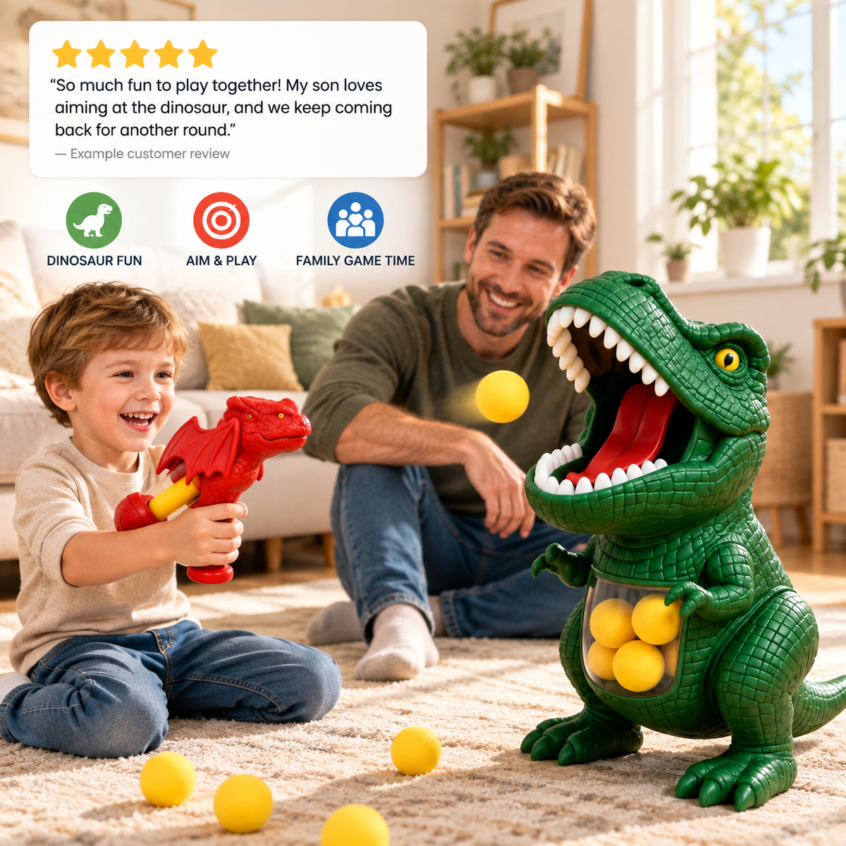 Dinosaur Foam Ball Target Game