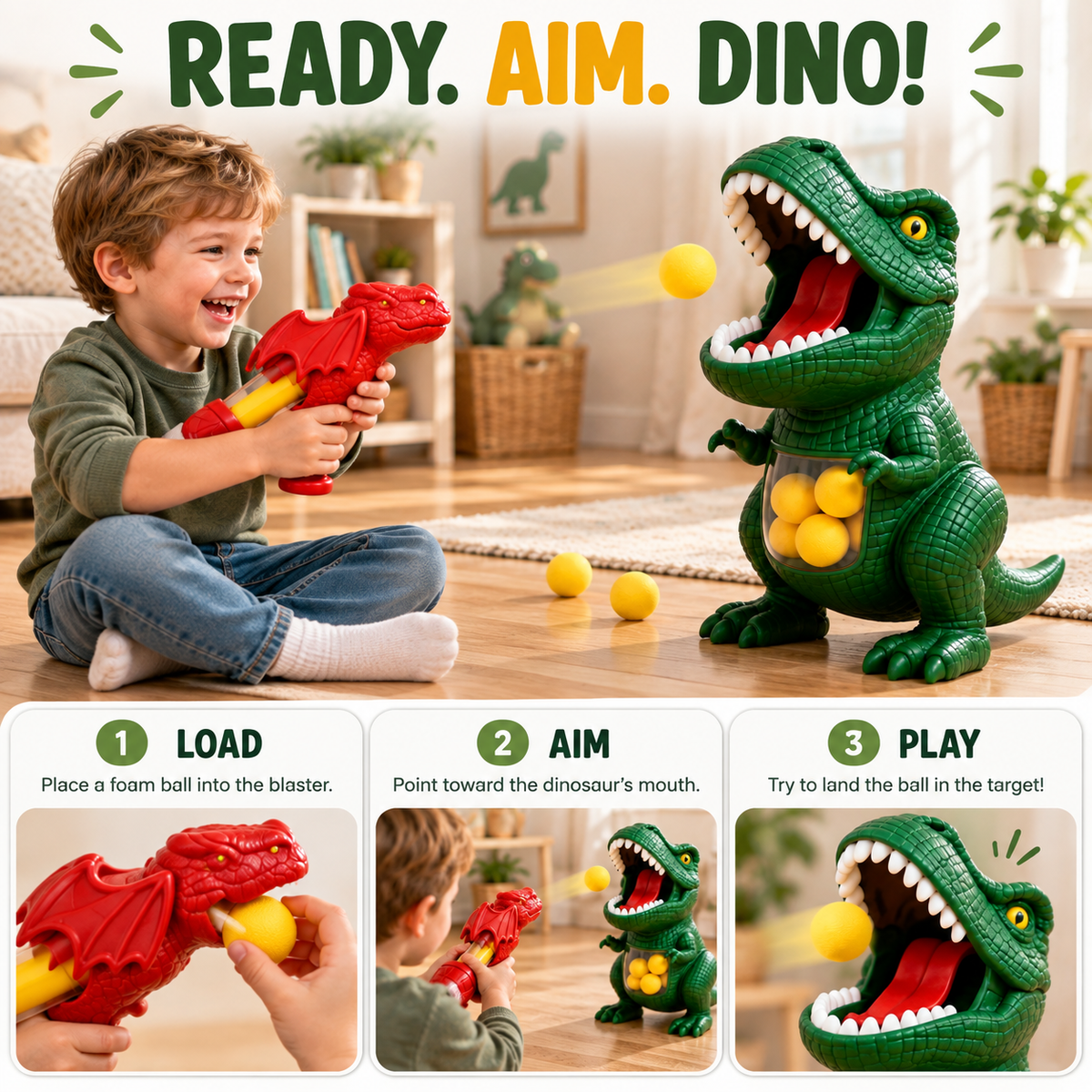 Dinosaur Foam Ball Target Game