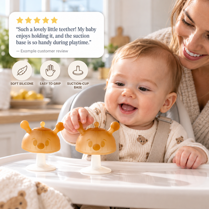 Soft Silicone Baby Teether with Suction Cup