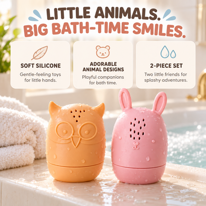 Silicone Animal Bath Toys – 2-Piece Set