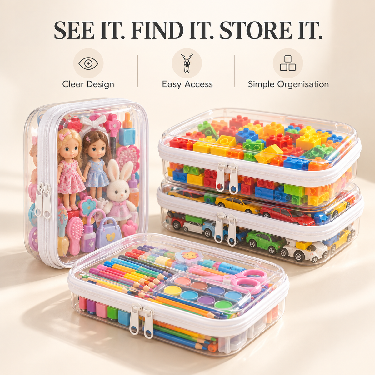 Clear Toy Storage Bags