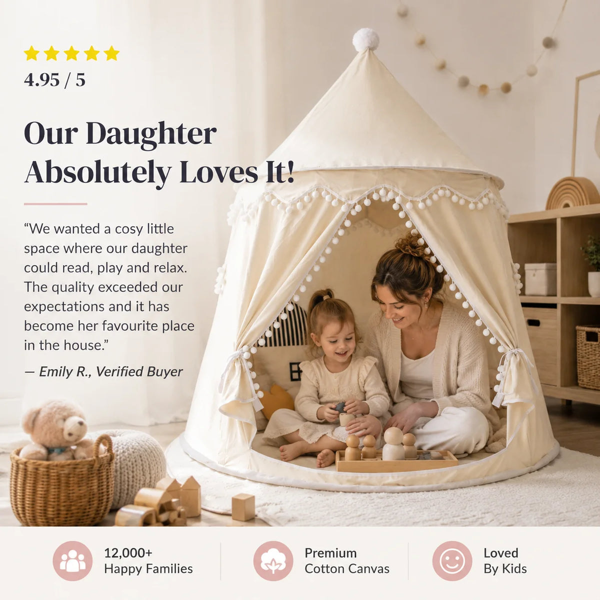 Cozy Canvas Reading & Play Tent