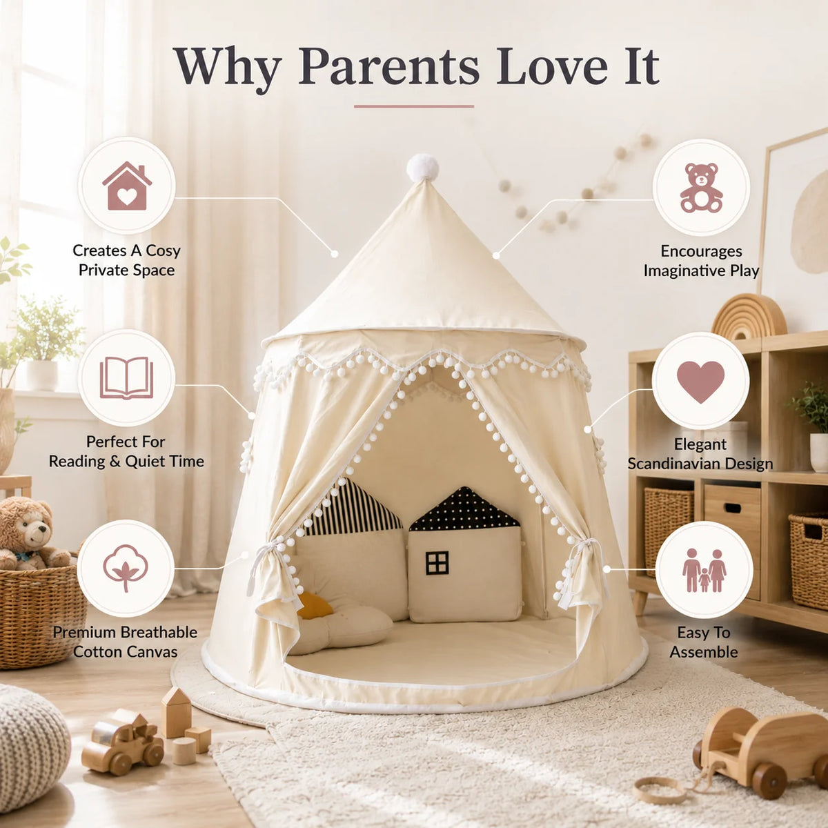 Cozy Canvas Reading & Play Tent