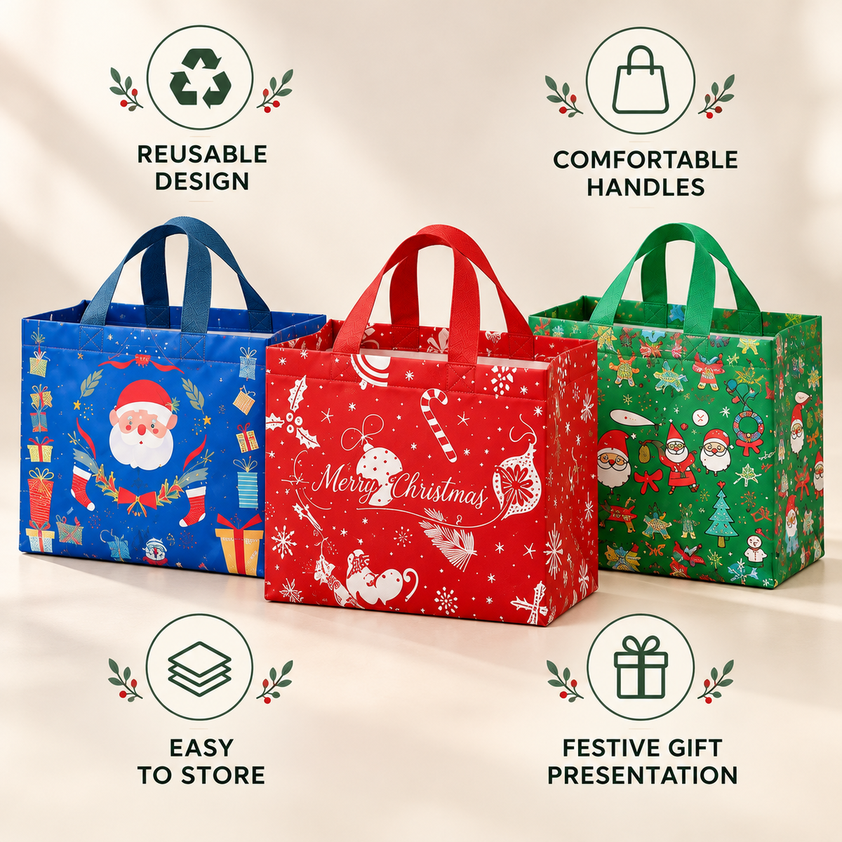 Christmas Gift Bags with Handles