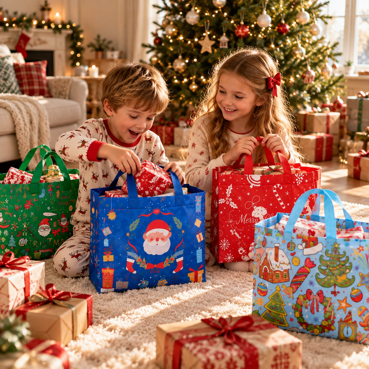 Christmas Gift Bags with Handles