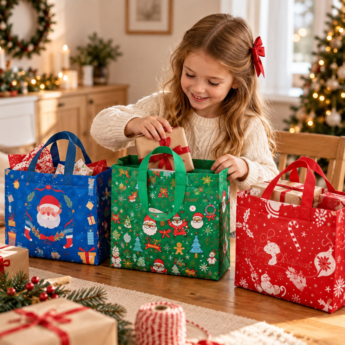 Christmas Gift Bags with Handles