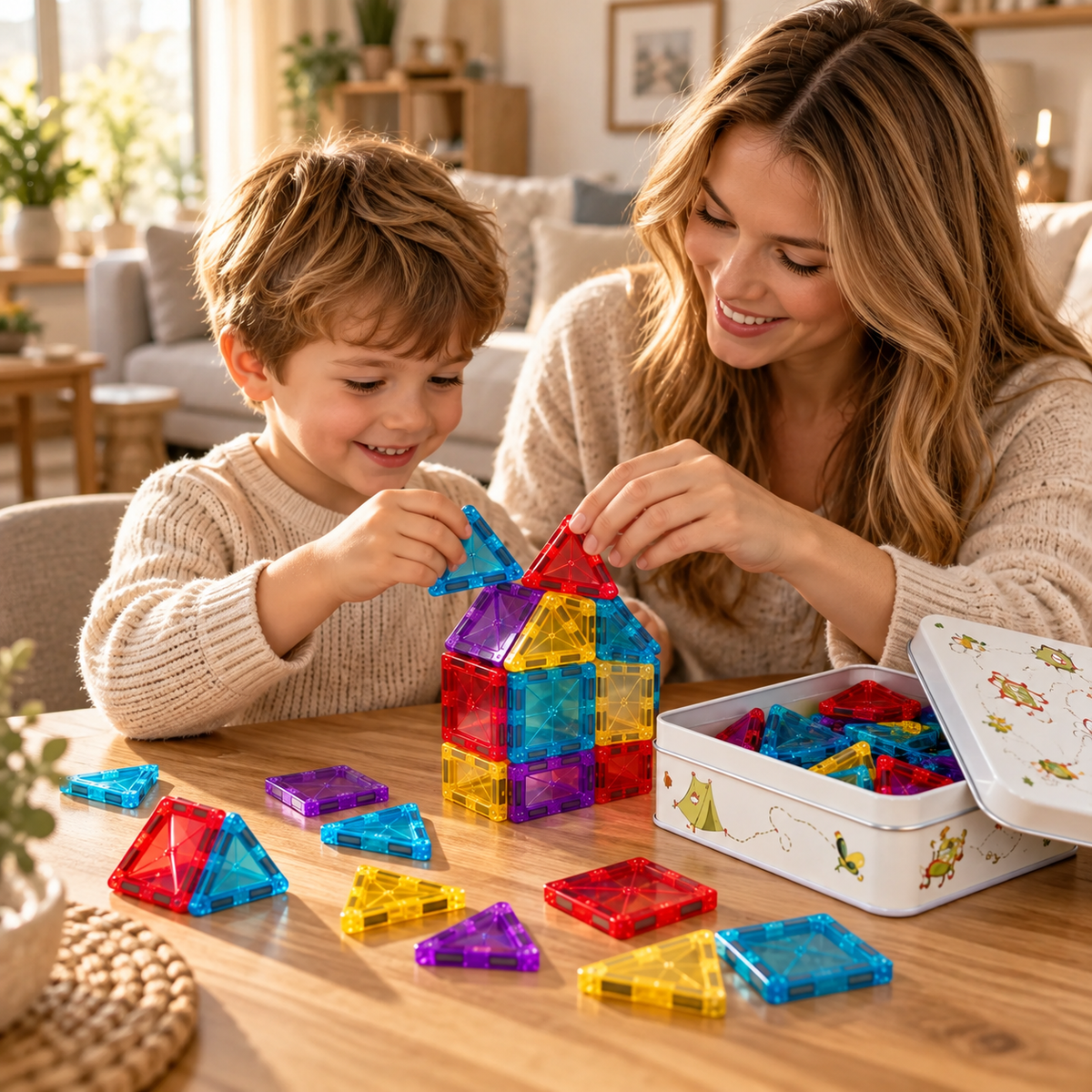 Kids Magnetic Building Tiles Set