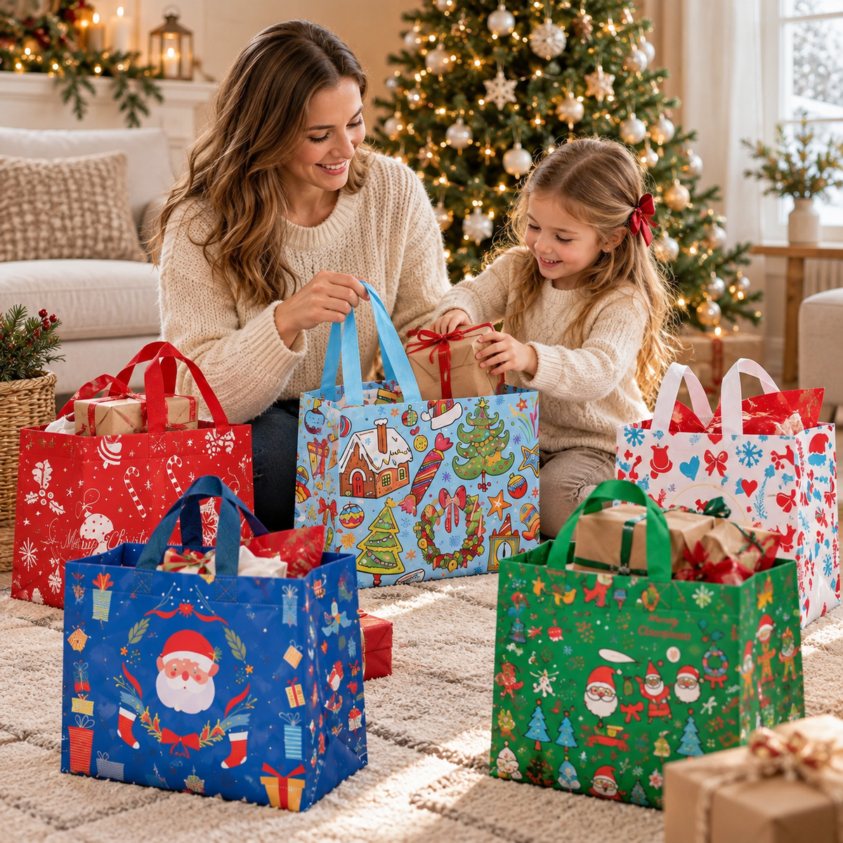 Christmas Gift Bags with Handles