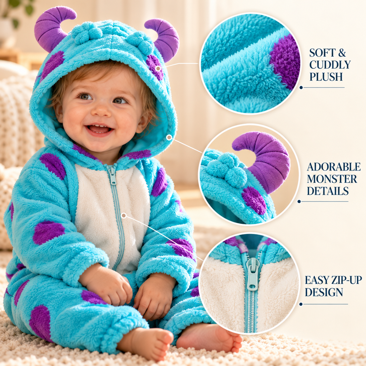 Baby Monster Fleece Onesie