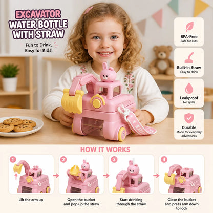 Excavator Water Bottle for Kids