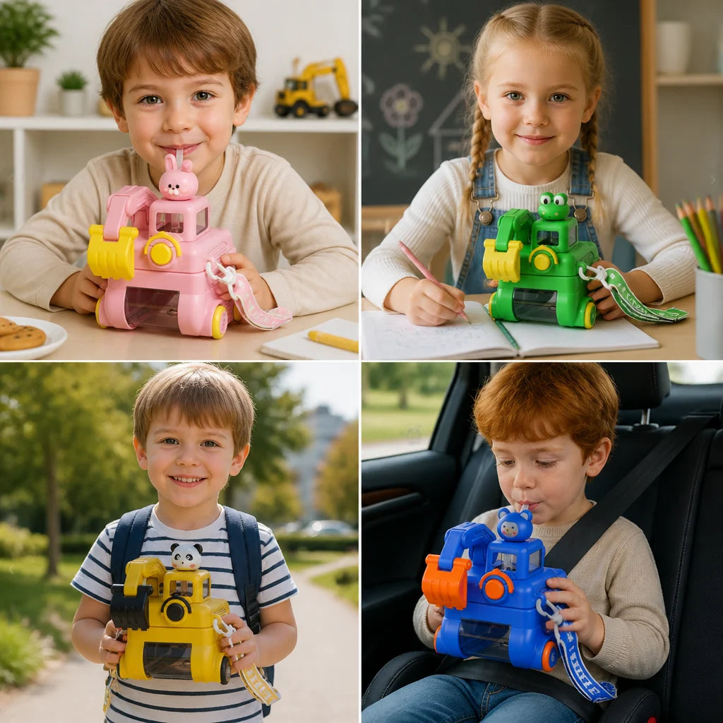 Excavator Water Bottle for Kids