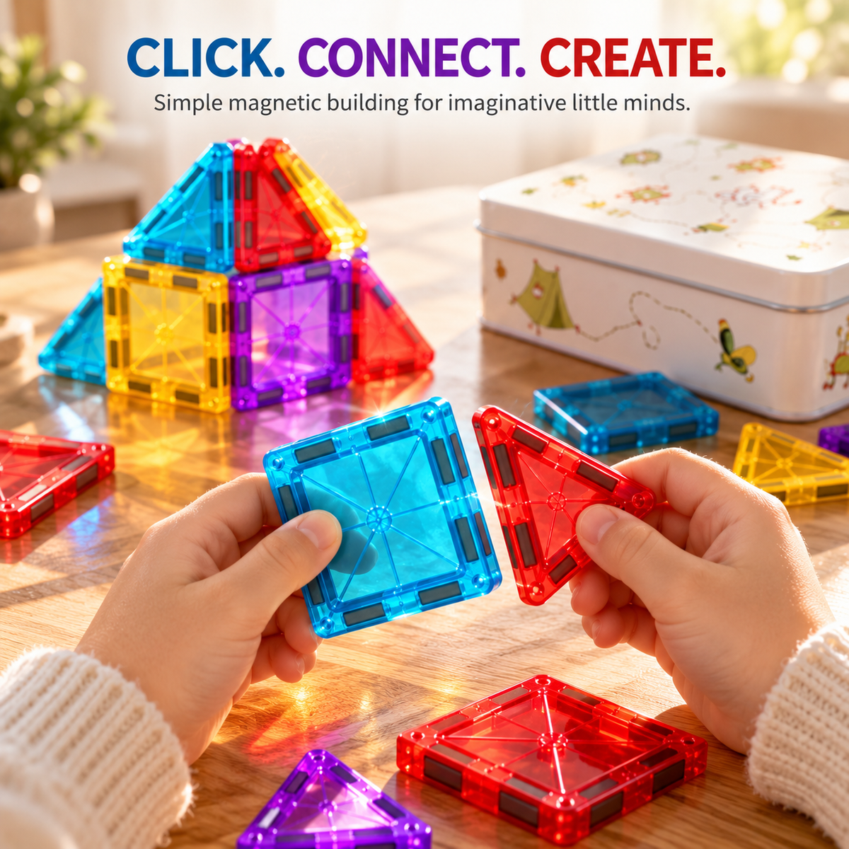 Kids Magnetic Building Tiles Set