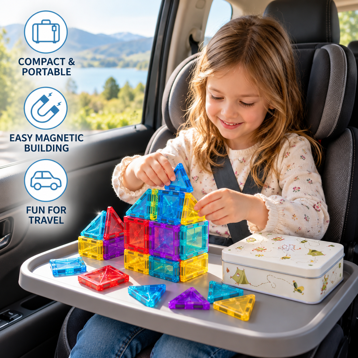 Kids Magnetic Building Tiles Set