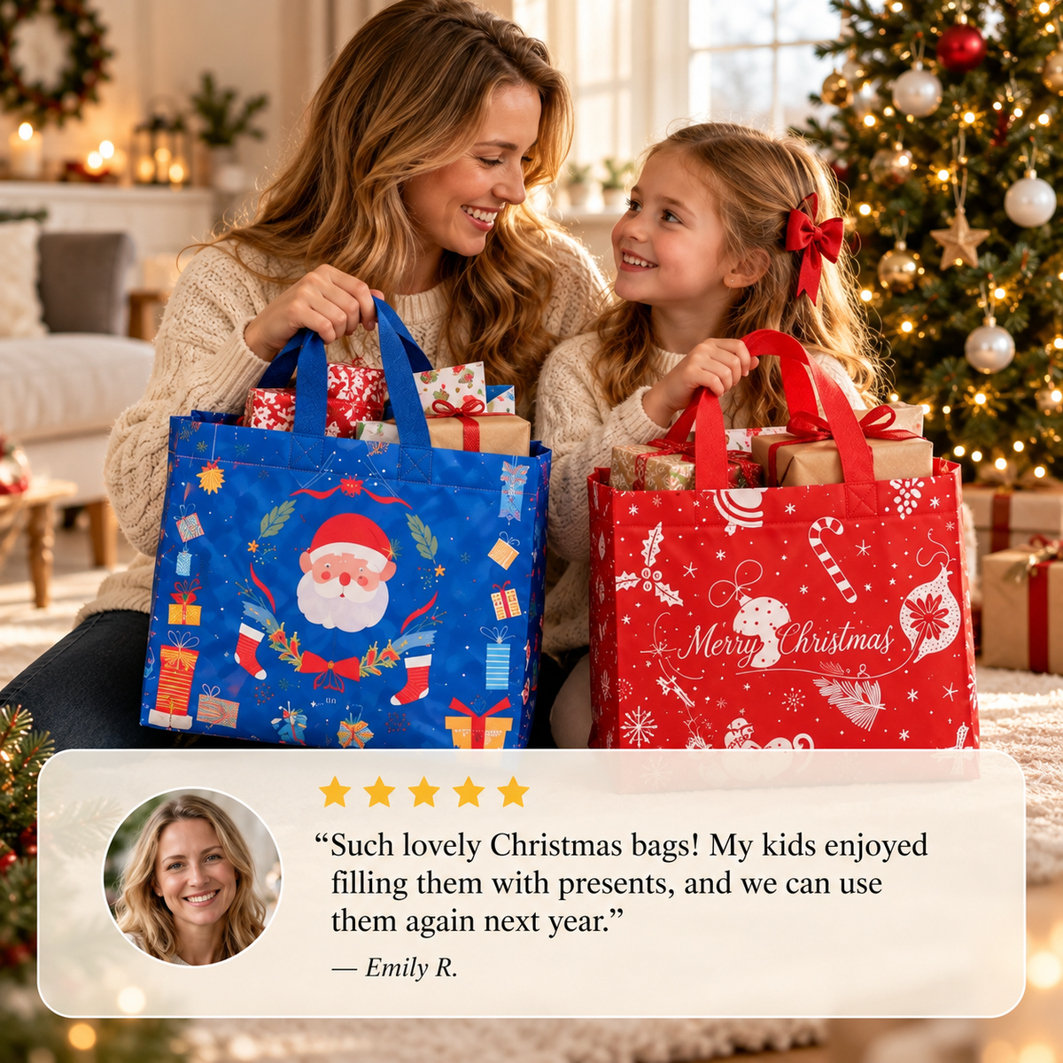 Christmas Gift Bags with Handles