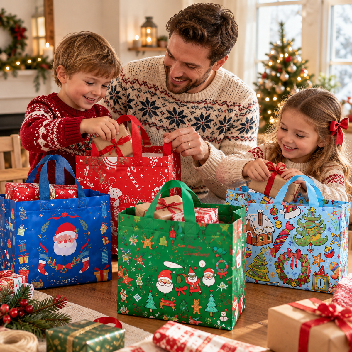 Christmas Gift Bags with Handles
